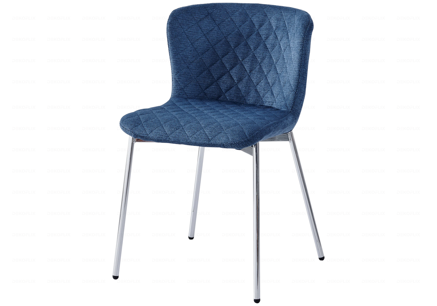 Table Ronde Extensible Marbre & Chaises Bleu Doré – LEON
