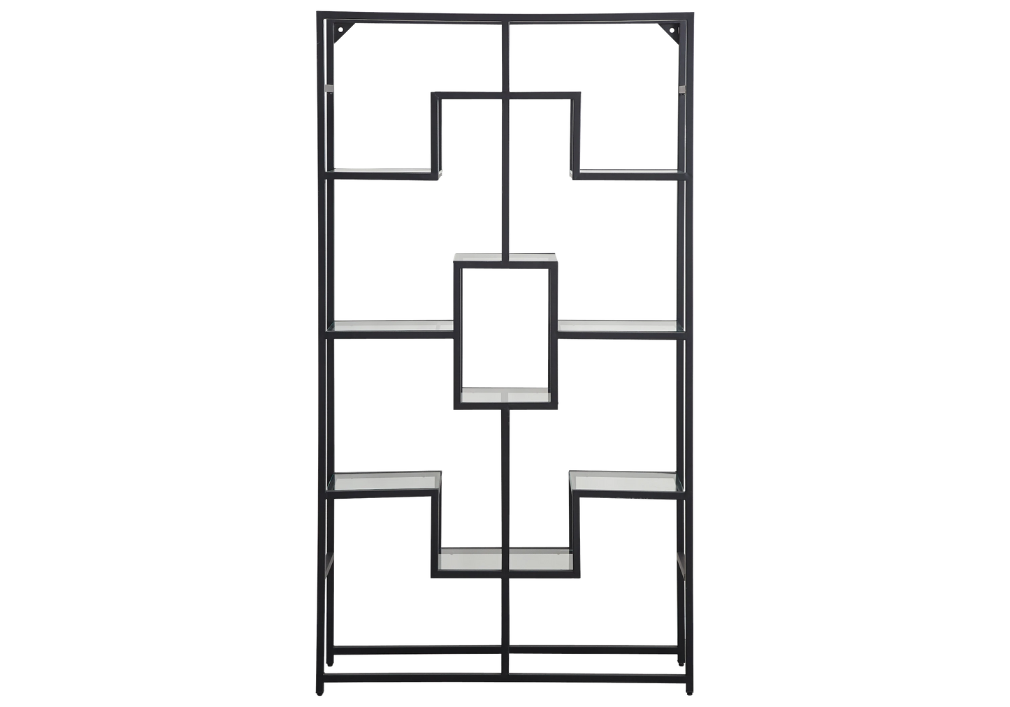 Étagère bibliothèque métal noir verre design – LEXA