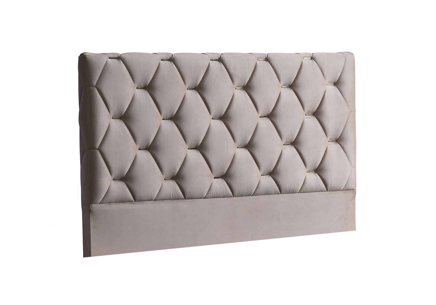 Lit Coffre Design Capitonné Velours Beige - LILIT