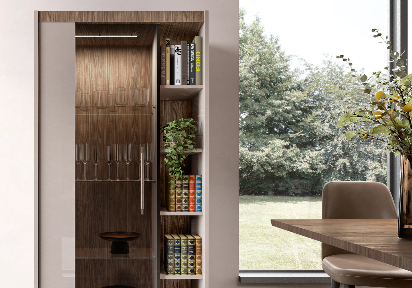 Vitrine bois avec éclairage LED – NORA