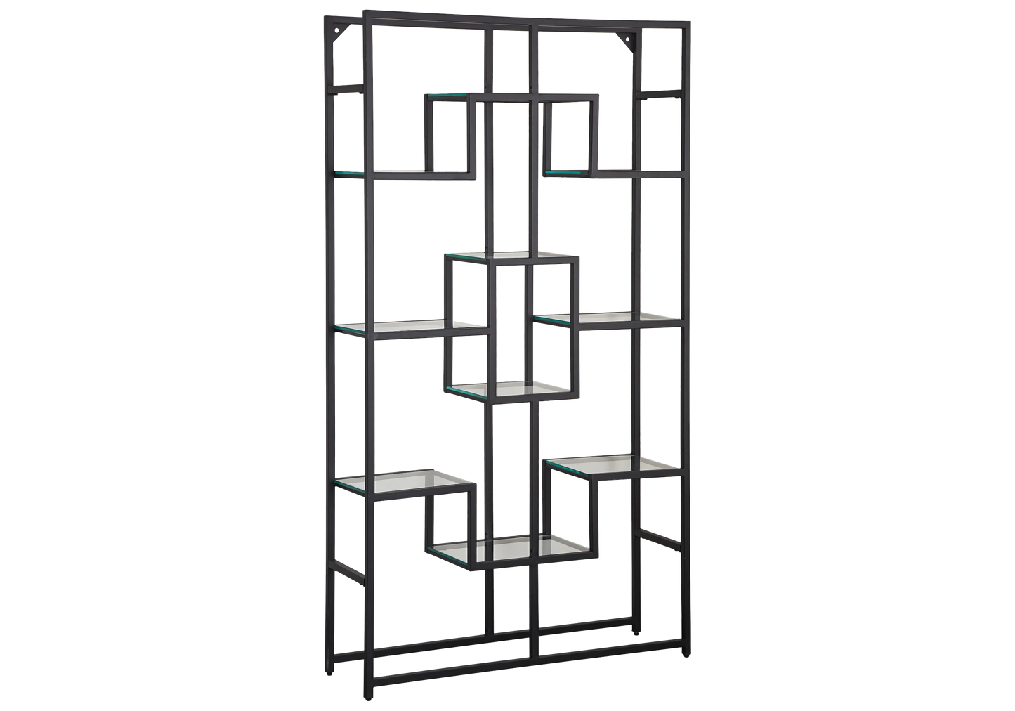 Étagère bibliothèque métal noir verre design – LEXA